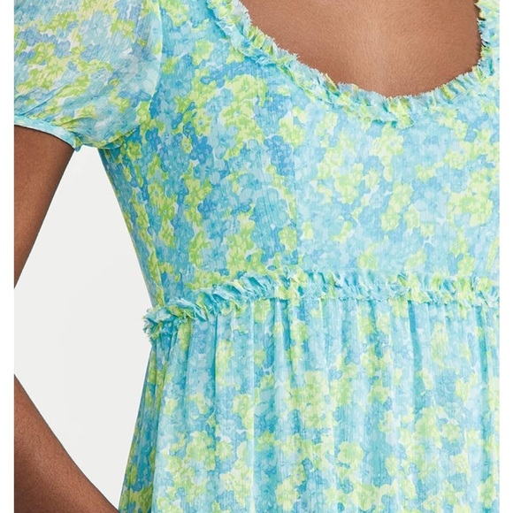 Likely Blue and Green Maxi A-Line Skirt with Smocked Tiered Design - Picture 5 of 12